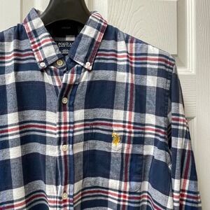 U S. Polo Assn U.S.P.A Men's Sz M L/S Button EZ Wicking  Light‎ Flannel Shirt